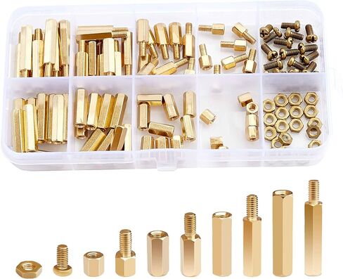 LitOrange 320PCS M3 Male Female Nylon Hex Spacer Standoff Screw Nut Threaded Pillar PCB Motherboard Assorted Assortment Kit (Black) in Saudi Arabia