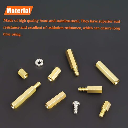 420 Pieces M2 M2.5 M3 Male Female Hex Brass Spacers Standoffs Screws Nuts Assortment Kit with a Tweezers in Kuwait