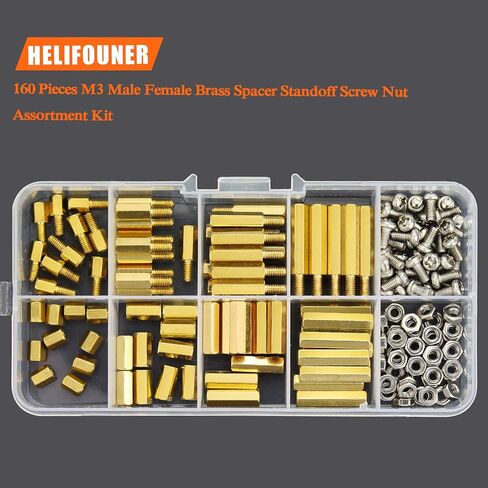 420 Pieces M2 M2.5 M3 Male Female Hex Brass Spacers Standoffs Screws Nuts Assortment Kit with a Tweezers in Kuwait