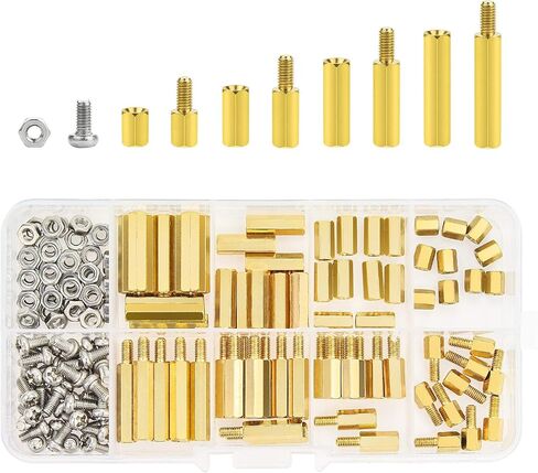 420 Pieces M2 M2.5 M3 Male Female Hex Brass Spacers Standoffs Screws Nuts Assortment Kit with a Tweezers in Kuwait