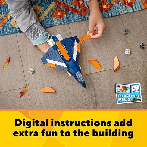 LEGO Creator 3 in 1 Supersonic Jet Plane Toy Set, Transforms from Plane to Helicopter to Speed Boat Toy, Buildable Vehicle Models for Kids, Boys and Girls 7 Plus Years Old, 31126 in Saudi Arabia