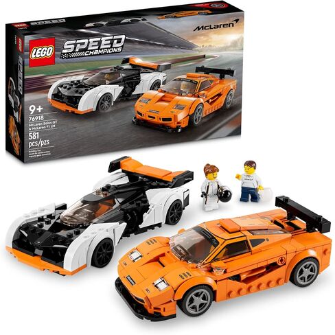 LEGO Speed ​​Champions McLaren Solus GT & McLaren F1 LM 76918، تتميز بلعبتين مميزتين لسيارات السباق، مجموعة بناء نماذج Hypercar، مجموعة 2023 القابلة للتجميع، هدية رائعة للأطفال للأولاد والبنات من سن 9 سنوات فما فوق in Saudi Arabia