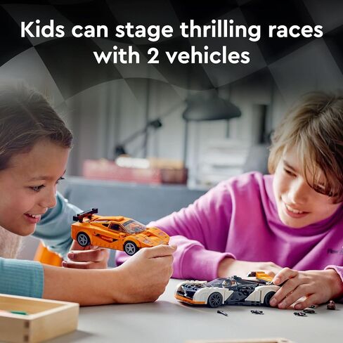 LEGO Speed ​​Champions McLaren Solus GT & McLaren F1 LM 76918، تتميز بلعبتين مميزتين لسيارات السباق، مجموعة بناء نماذج Hypercar، مجموعة 2023 القابلة للتجميع، هدية رائعة للأطفال للأولاد والبنات من سن 9 سنوات فما فوق in Saudi Arabia