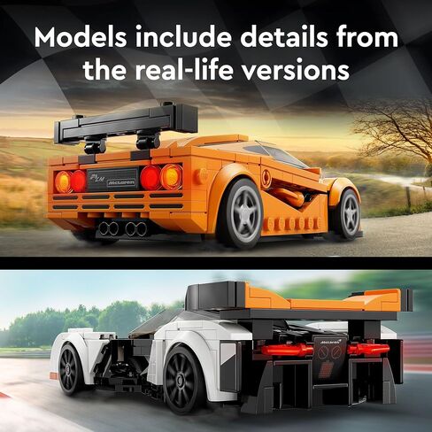 LEGO Speed ​​Champions McLaren Solus GT & McLaren F1 LM 76918، تتميز بلعبتين مميزتين لسيارات السباق، مجموعة بناء نماذج Hypercar، مجموعة 2023 القابلة للتجميع، هدية رائعة للأطفال للأولاد والبنات من سن 9 سنوات فما فوق in Saudi Arabia
