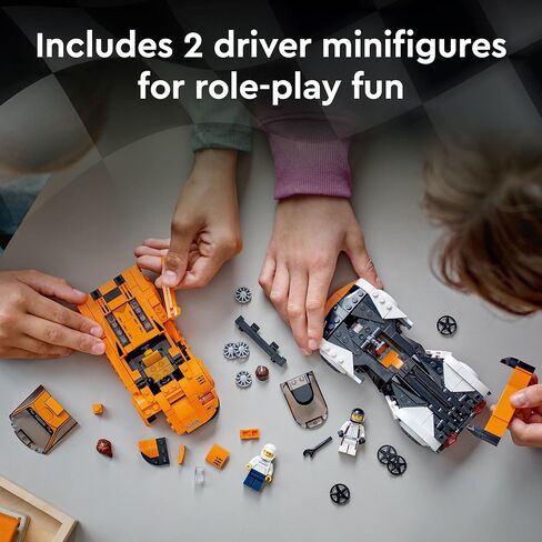 LEGO Speed ​​Champions McLaren Solus GT & McLaren F1 LM 76918، تتميز بلعبتين مميزتين لسيارات السباق، مجموعة بناء نماذج Hypercar، مجموعة 2023 القابلة للتجميع، هدية رائعة للأطفال للأولاد والبنات من سن 9 سنوات فما فوق in Saudi Arabia
