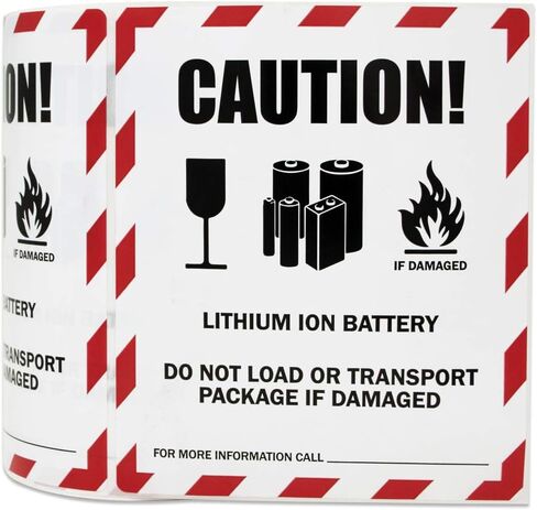 300 UN3481 Label Stickers, 3 x 4 Inch Lithium Ion Battery Labels Shipping Handling Instruction labels Caution Warning Hazardous Materials Label Sticker - 1 Roll of 300 Battery Warning Labels in Saudi Arabia