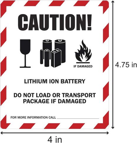 300 UN3481 Label Stickers, 3 x 4 Inch Lithium Ion Battery Labels Shipping Handling Instruction labels Caution Warning Hazardous Materials Label Sticker - 1 Roll of 300 Battery Warning Labels in Saudi Arabia