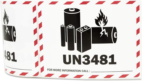 300 UN3481 Label Stickers, 3 x 4 Inch Lithium Ion Battery Labels Shipping Handling Instruction labels Caution Warning Hazardous Materials Label Sticker - 1 Roll of 300 Battery Warning Labels in Saudi Arabia