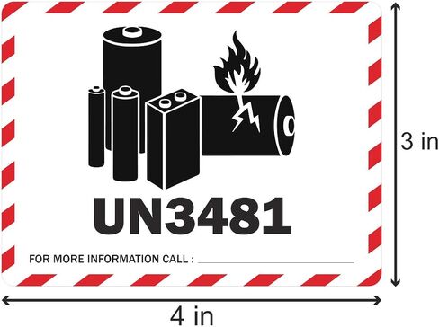 300 UN3481 Label Stickers, 3 x 4 Inch Lithium Ion Battery Labels Shipping Handling Instruction labels Caution Warning Hazardous Materials Label Sticker - 1 Roll of 300 Battery Warning Labels in Saudi Arabia