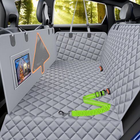 MDQ Dog Car Seat Cover for Pets 100% Waterproof Dog Car Hammock, Scratch Proof, Nonslip, 600D Heavy Duty Backseat Pet Seat Covers for Cars Trucks and SUVs in Saudi Arabia