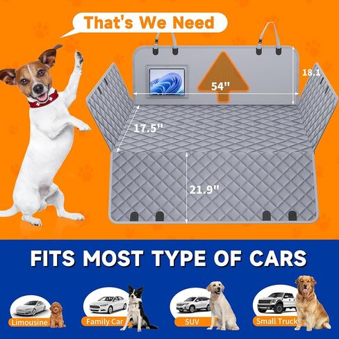 MDQ Dog Car Seat Cover for Pets 100% Waterproof Dog Car Hammock, Scratch Proof, Nonslip, 600D Heavy Duty Backseat Pet Seat Covers for Cars Trucks and SUVs in Saudi Arabia