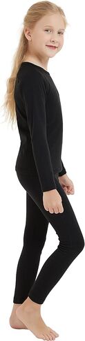 Girl Kids Merino Wool Base Layer Set Top and Bottom Thermal Underwear in Saudi Arabia