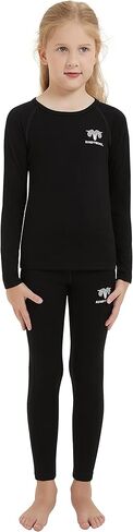 Girl Kids Merino Wool Base Layer Set Top and Bottom Thermal Underwear in Saudi Arabia