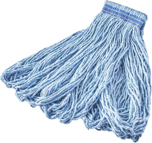 Rubbermaid Commercial Products Universal Headband Blend Mop, Blue, Looped Ends to Reduce Fraying, Heavy Duty Industrial Wet Mop For Floor Cleaning Office/School/Stadium/Lobby/Restaurant in Kuwait