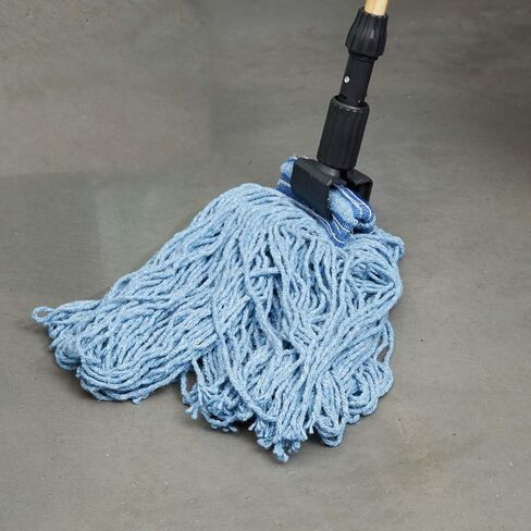 Rubbermaid Commercial Products Universal Headband Blend Mop, Blue, Looped Ends to Reduce Fraying, Heavy Duty Industrial Wet Mop For Floor Cleaning Office/School/Stadium/Lobby/Restaurant in Kuwait