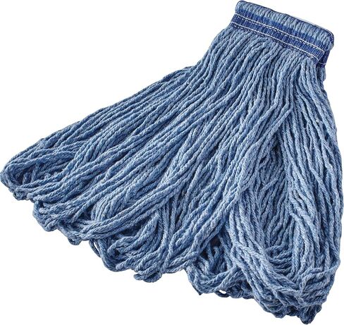 Rubbermaid Commercial Products Universal Headband Blend Mop, Blue, Looped Ends to Reduce Fraying, Heavy Duty Industrial Wet Mop For Floor Cleaning Office/School/Stadium/Lobby/Restaurant in Kuwait