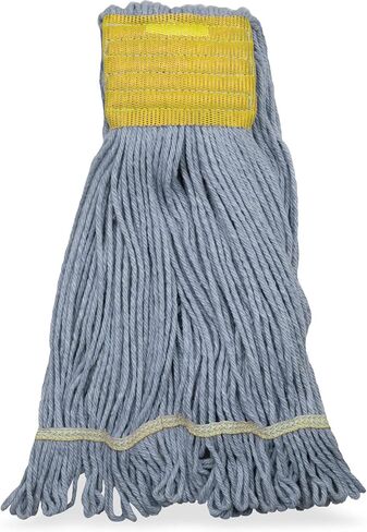 SPARTA 369513B14 FLO-PAC Cotton Mop Head, Loop-Ended, 5 Inch Color-Coded Yellow Headhand for Organized Cleaning, Small - 30 Inches Long, Blue with Yellow Band in Kuwait