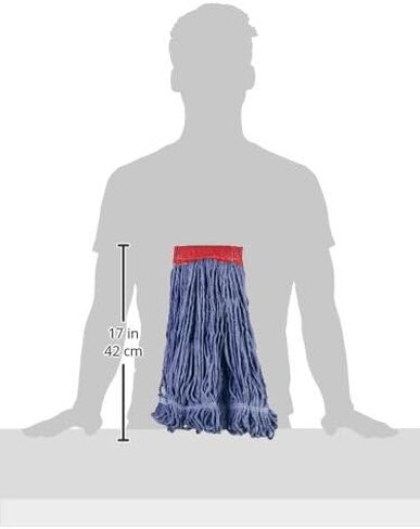 AmazonBasics Loop-End Synthetic Mop Head, 1.25-Inch Headband, Large, Blue - 6-Pack in Saudi Arabia