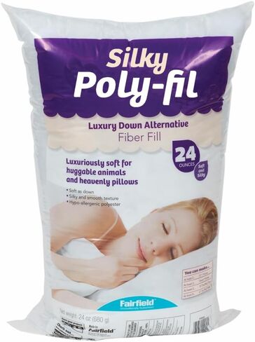 Fairfield Silky Poly-Fil, Premium Polyester Fiber Fill, Soft Pillow Stuffing for Peaceful Sleep, Stuffing for Stuffed Animals and Toys, 24-Ounce Bag in Saudi Arabia
