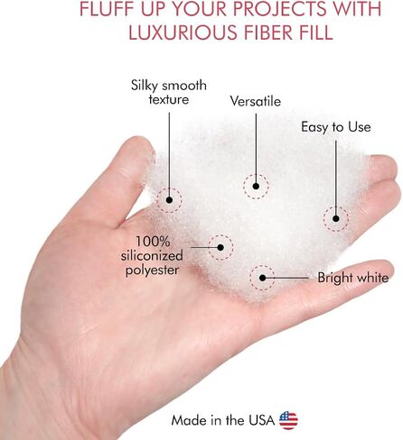 Fairfield Silky Poly-Fil, Premium Polyester Fiber Fill, Soft Pillow Stuffing for Peaceful Sleep, Stuffing for Stuffed Animals and Toys, 24-Ounce Bag in Saudi Arabia