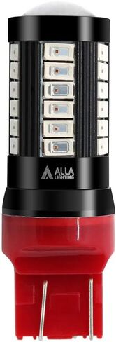 Alla Lighting T20 Base 7440 7443 Strobe LED مصابيح الفرامل، مصابيح إيقاف وامضة حمراء 7441 7443LL 7440LL W21W 992 2800 Lumens Xtreme Super Bright 12V 5730 33-SMD استبدال in Saudi Arabia