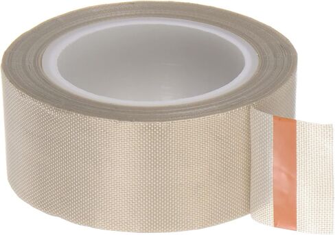 Fabric PTFE Tape Roll, 1" x 33 ft High Temperature PTFE Adhesive Tape 0.13mm Thickness for Vacuum Sealer Machine Hand Impulse Sealers, Light Brown in Saudi Arabia