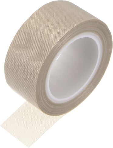 Fabric PTFE Tape Roll, 1" x 33 ft High Temperature PTFE Adhesive Tape 0.13mm Thickness for Vacuum Sealer Machine Hand Impulse Sealers, Light Brown in Saudi Arabia