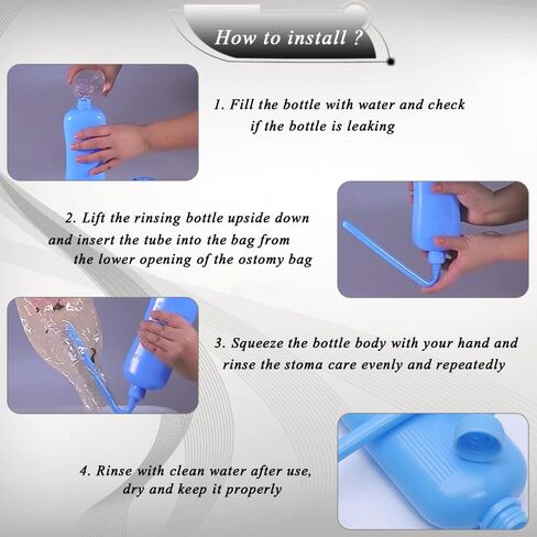 زجاجة غسيل كيس فغر القولون لأداة تنظيف كيس فغر القولون، السعة: 350 مل، قابلة لإعادة الاستخدام in Kuwait