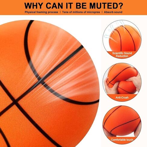 Silent Basketball,Silent Basketball Dribbling Indoor, 2024 Upgrade Quiet Foam Basketball Indoor Training Ball,Foam Basketball Indoor Training Quiet Ball Feel No Noise Basketball Gift in Kuwait