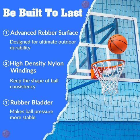 Hungdao 10 Pcs 29.5 Inch Rubber Basketballs Official Size 7 Basketball Training Basket Ball Street Outdoor Bulk Basketball Sport Basketball with Pump Needle Bag for Youth Adult Basketball Games Match in Saudi Arabia