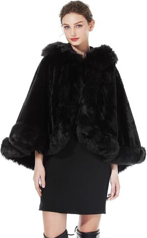 BEAUTELICATE Women's Faux Fur Shawl Wrap Stoles for Bridal Wedding Dresses in Saudi Arabia
