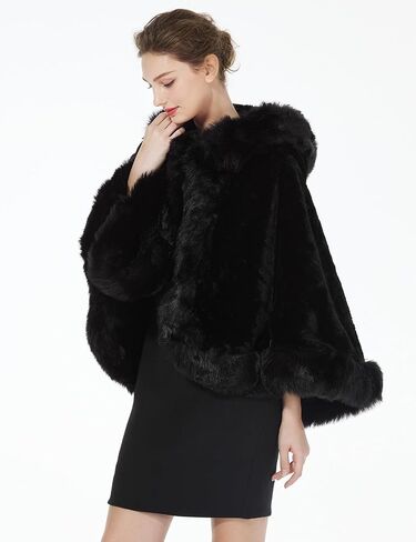 BEAUTELICATE Women's Faux Fur Shawl Wrap Stoles for Bridal Wedding Dresses in Saudi Arabia