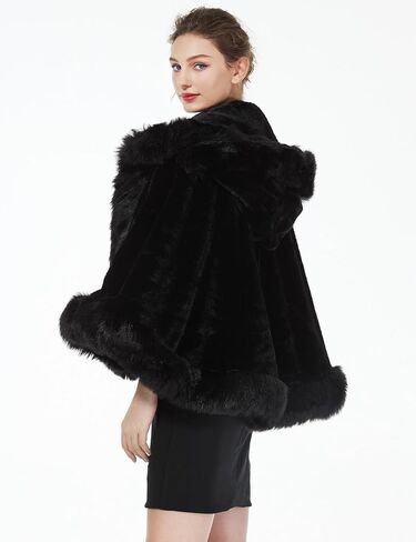 BEAUTELICATE Women's Faux Fur Shawl Wrap Stoles for Bridal Wedding Dresses in Saudi Arabia