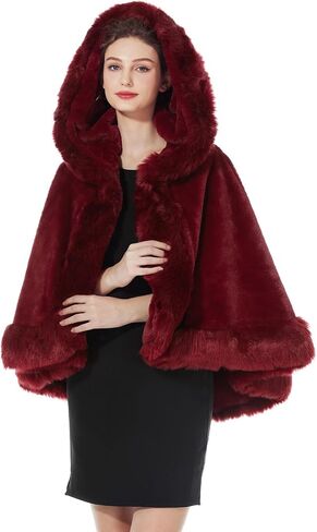 BEAUTELICATE Women's Faux Fur Shawl Wrap Stoles for Bridal Wedding Dresses in Saudi Arabia