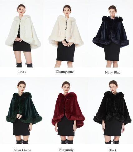 BEAUTELICATE Women's Faux Fur Shawl Wrap Stoles for Bridal Wedding Dresses in Saudi Arabia