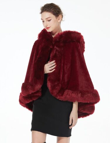 BEAUTELICATE Women's Faux Fur Shawl Wrap Stoles for Bridal Wedding Dresses in Saudi Arabia