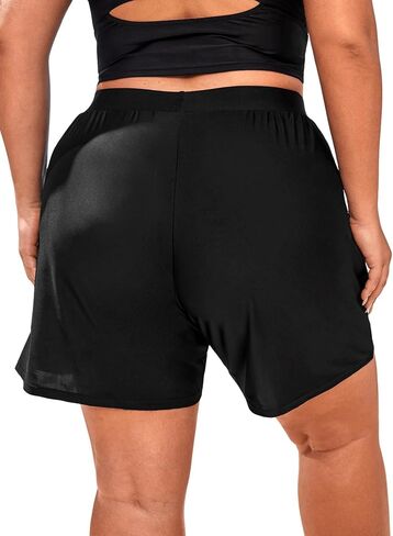Floerns Women's Plus Size Swim Board Shorts with Pockets Bathing Suit Shorts in Saudi Arabia