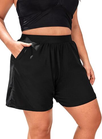 Floerns Women's Plus Size Swim Board Shorts with Pockets Bathing Suit Shorts in Saudi Arabia