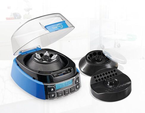 جهاز طرد مركزي صغير عالي السرعة مع مؤقت وتحكم في السرعة، 500 إلى 12500 دورة في الدقيقة، 100-240 فولت تيار متردد، 50/60 هرتز، قابس عالمي، أزرق in Kuwait