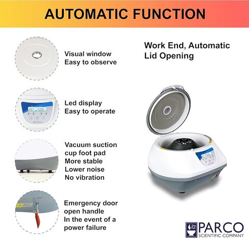جهاز طرد مركزي رقمي منضدي من باركو ساينتيفيك PA-TC-SPINPLUS-6 | 400-5000 دورة في الدقيقة (بحد أقصى 3074xجم) | شاشة LCD | السعة: 6 × 15 مل in Kuwait