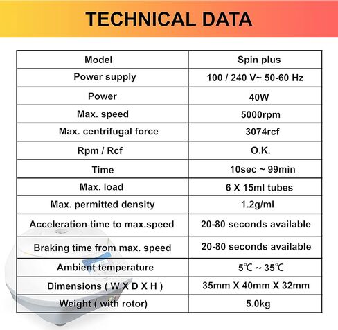 جهاز طرد مركزي رقمي منضدي من باركو ساينتيفيك PA-TC-SPINPLUS-6 | 400-5000 دورة في الدقيقة (بحد أقصى 3074xجم) | شاشة LCD | السعة: 6 × 15 مل in Kuwait