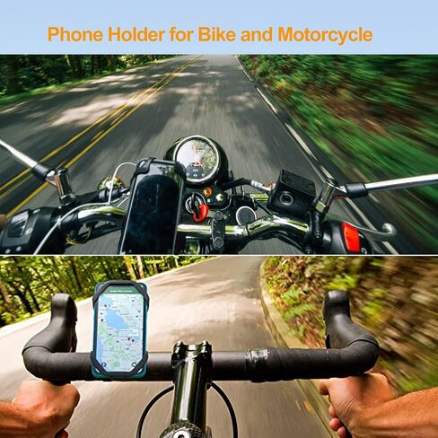 Bike Phone Holder, Universal Phone Mount for Bike, Motorcycle, Scooter and Stroller, 360° Rotation Adjustable, Detachable Silicone Bicycle Phone Mount Compatible for 4.5-7.0 inch Smartphones in Saudi Arabia