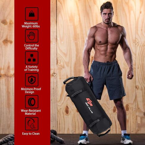 Goplus Workout Fitness Sandbag w/Filler Bag, 10 to 40 LBS/ 10 to 60LBS Adjustable Heavy Military Tactical Training Weight Bags for Home Gym Exeicise Crossfit in Saudi Arabia
