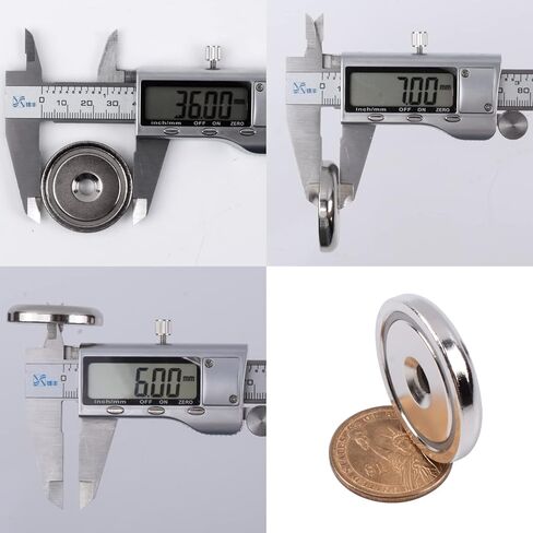 12Pcs Super Strong Neodymium Magnets with Holes, Ring Rare Earth Magnets Heavy Duty,Small Round Base Cup Countersunk Magnets Strong for Kitchen Craft Wood DIY Holding Tools Hanging (16x5 Hole 3.5mm) in Kuwait