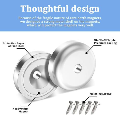 12Pcs Super Strong Neodymium Magnets with Holes, Ring Rare Earth Magnets Heavy Duty,Small Round Base Cup Countersunk Magnets Strong for Kitchen Craft Wood DIY Holding Tools Hanging (16x5 Hole 3.5mm) in Kuwait