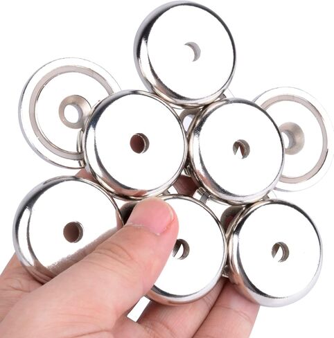 12Pcs Super Strong Neodymium Magnets with Holes, Ring Rare Earth Magnets Heavy Duty,Small Round Base Cup Countersunk Magnets Strong for Kitchen Craft Wood DIY Holding Tools Hanging (16x5 Hole 3.5mm) in Kuwait