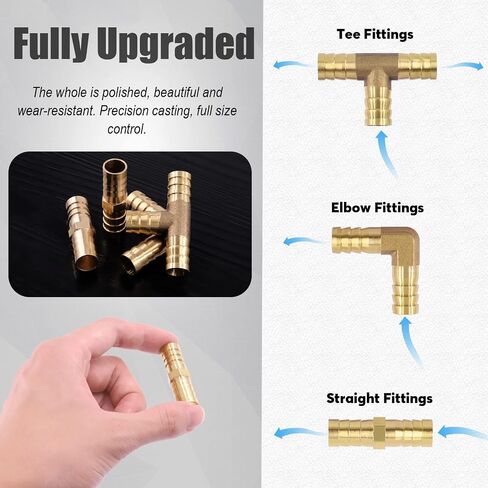 32Pcs 1/2 Inch PEX Fittings with Stainless Steel Cinch Crimp Rings Clamps, 4 Tee 6 Elbow 6 Coupling 16 PEX Cinch Clamps for PEX Pipe Plumbing Projects in Saudi Arabia
