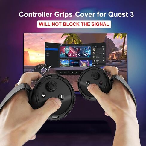 غطاء مقابض وحدة التحكم ALLC لملحقات Meta Quest 3، 2 عبوة من غطاء مقبض وحدة التحكم من السيليكون القابل للتعديل، VR Quest 3 ملحقات وحدات التحكم باللمس، أغطية حماية، هدايا للرجال والأب in Kuwait