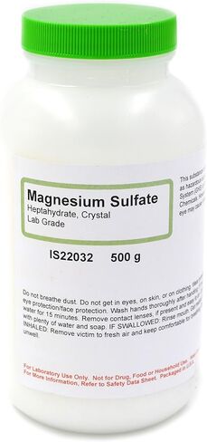 بلورات كبريتات المغنيسيوم المبتكرة في العلوم، 7 هيدرات، 500 جرام - درجة المختبر - ممتازة لخلط محاليل المغنيسيوم - المجموعة الكيميائية المنسقة in Kuwait