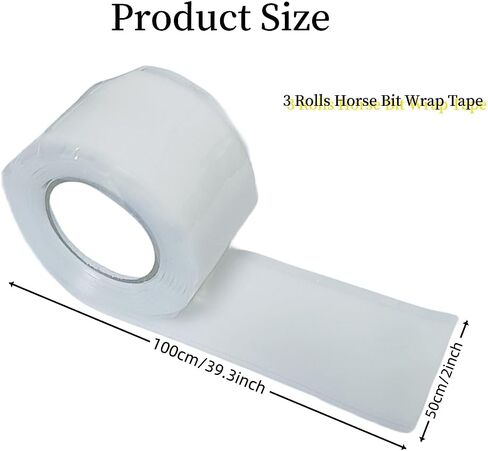 3 Rolls Horse Bit Wrap Tape Bit Protector Bit Guard Tape for Horses Bit Care Wrap for Equines Equestrian Bit Tape Bit Shielding Tape Equine Bit Wrap（White in Kuwait